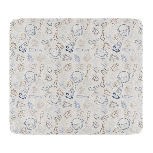 Kleurrijke kerstmis Gingerbrood Man en santa Snijplank (Voorkant)