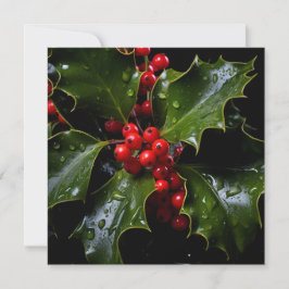 Kleurrijke Kerstmis hulst vakantie wenskaart Feestdagenkaart