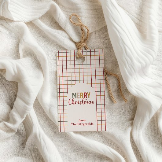 Kleurrijke Kerstmis Label Cadeaulabel
