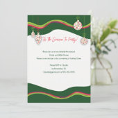 Kleurrijke Kerstmis Party uitnodiging (Staand voorkant)