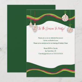 Kleurrijke Kerstmis Party uitnodiging