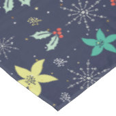 Kleurrijke Kerstmis Sneeuwvlokken & Bloemen Patroo Tafelkleed (Gekanteld)