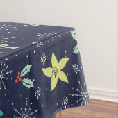 Kleurrijke Kerstmis Sneeuwvlokken & Bloemen Patroo Tafelkleed (Voorbeeld)