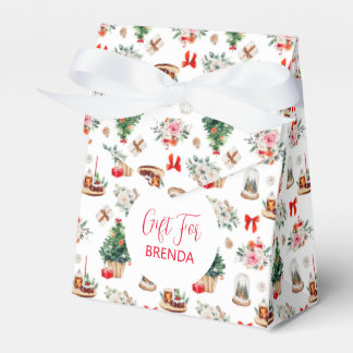 Kleurrijke Kerstmis Symbolen Patroon Aangepaste Te Bedankdoosjes