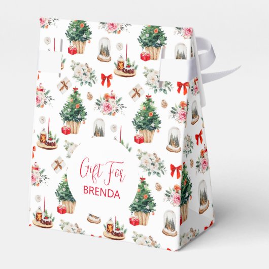 Kleurrijke Kerstmis Symbolen Patroon Aangepaste Te Bedankdoosjes (Achterkant)