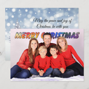 Kleurrijke Kerstmis Tekst wikkel rond Mensen Kaart