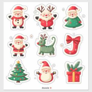 Kleurrijke Kerstmis Vreugde Sticker Set Huis Stijl
