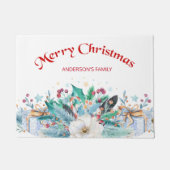 Kleurrijke Kerstmisdecoratie Deurmat (Voorkant)