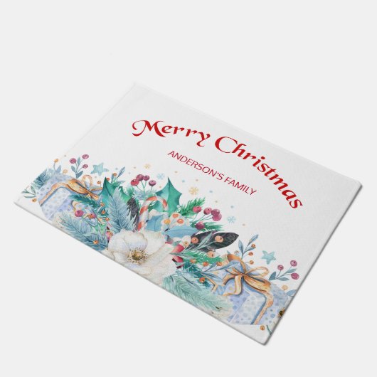 Kleurrijke Kerstmisdecoratie Deurmat (Schuin)