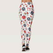 Kleurrijke Kerstmissymbolen & Truien Patroon Leggings (Achterkant)