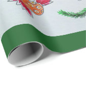 Kleurrijke kerstobjecten gesponnen op pagina W Cadeaupapier (Rol Hoek)