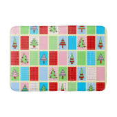 Kleurrijke kerstpleinen badmat (Voorkant)