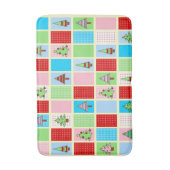 Kleurrijke kerstpleinen badmat (Voorkant Verticaal)