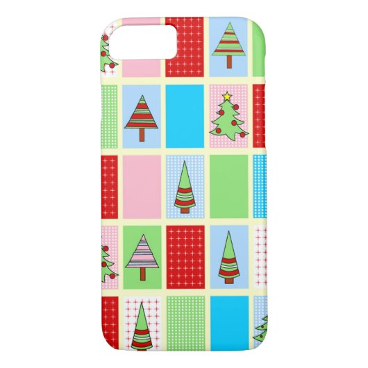 Kleurrijke kerstpleinen Case-Mate iPhone case (Achterkant)