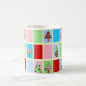 Kleurrijke kerstpleinen koffiemok (Center)