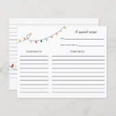 Kleurrijke kerstrecipkaart (Voorkant / Achterkant)