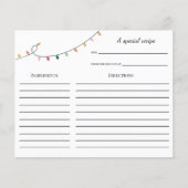 Kleurrijke kerstrecipkaart (Voorkant)