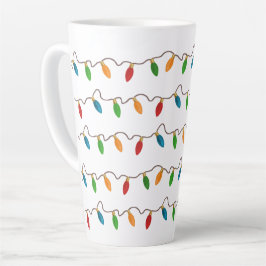 Kleurrijke kerstreeks van lichten latte mok