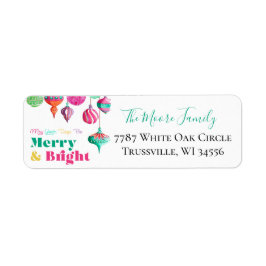 Kleurrijke kerstretour labels