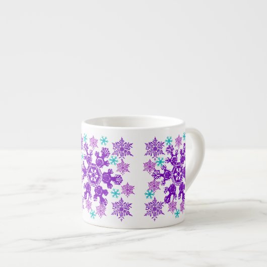 Kleurrijke kerstsnowflake Espresso Cup Espresso Kop (Voorkant rechts)
