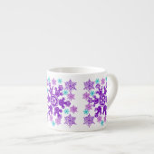 Kleurrijke kerstsnowflake Espresso Cup Kop (Voorkant rechts)