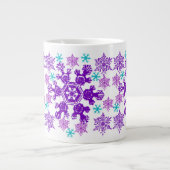 Kleurrijke kerstsnowflake Jumbo Cup Grote Koffiekop (Voorkant)
