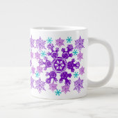 Kleurrijke kerstsnowflake Jumbo Cup Grote Koffiekop (Rechts)