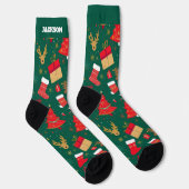 Kleurrijke Kerstsokken met Naam Sokken (Rechts)