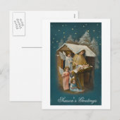 Kleurrijke  kerststal kaart (Voorkant / Achterkant)