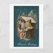 Kleurrijke  kerststal kaart (Voorkant)