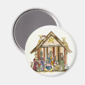 kleurrijke kerststal magneet (Voorkant / Achterkant)