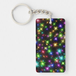Kleurrijke Kerstster Stralen Patroon Sleutelhanger
