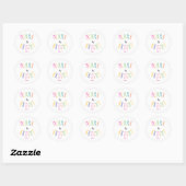 Kleurrijke Kerststickers Merry & Bright Ronde Sticker (Vel)