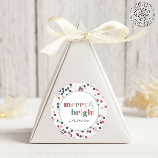 Kleurrijke Kerststickers Ronde Sticker