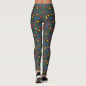 Kleurrijke kerststrijklamp | Donkergrijs Leggings (Achterkant)