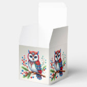 Kleurrijke kerstuil vakantie geschenkdoos bedankdoosjes (Geopend)