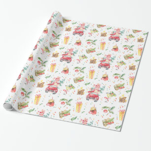 Kleurrijke Kerstvakantie Truck Kinderen Volwassene Cadeaupapier