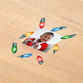 Kleurrijke kerstverlichting Acryl Vakantiefoto Acryl Uitnodigingen (Laagn)