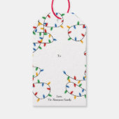 Kleurrijke kerstverlichting Eenvoudig minimaal Cadeaulabel (Achterkant)