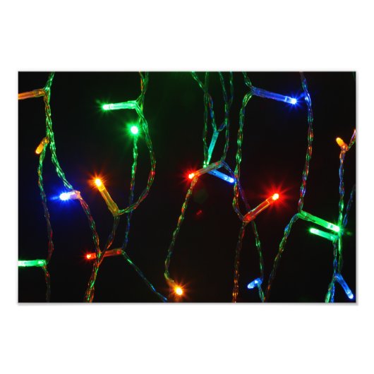Kleurrijke kerstverlichting foto afdruk (Voorkant)