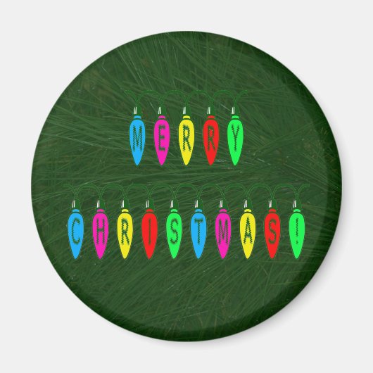 Kleurrijke kerstverlichting lettertype magneet (Voorkant)