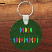 Kleurrijke kerstverlichting lettertype sleutelhanger (Voorkant)