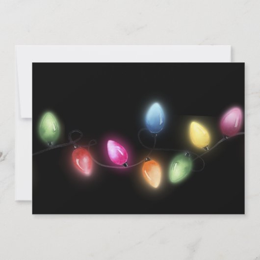 Kleurrijke Kerstverlichting Monogram Notitiekaart Notitiekaartje (Achterkant)