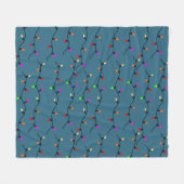 Kleurrijke kerstverlichting op blauw fleece deken (Voorkant (Horizontaal))