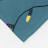 Kleurrijke kerstverlichting op blauw fleece deken (Hoek)