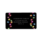 Kleurrijke Kerstverlichting Retouradres Etiket (Voorkant)