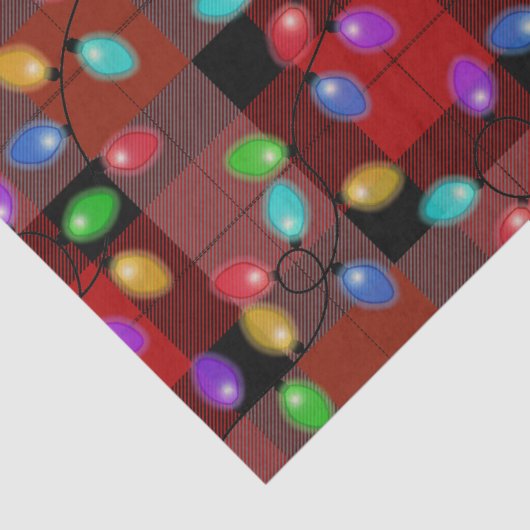 Kleurrijke kerstverlichting rood geplakt tissuepapier (Detail)