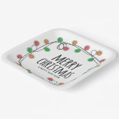 Kleurrijke kerstverlichting Vrolijk kerstfeest Papieren Bordje (Gebogen)