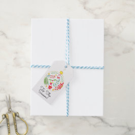 Kleurrijke Kerstversiering Cadeaulabel