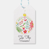 Kleurrijke Kerstversiering Cadeaulabel (Voorkant)